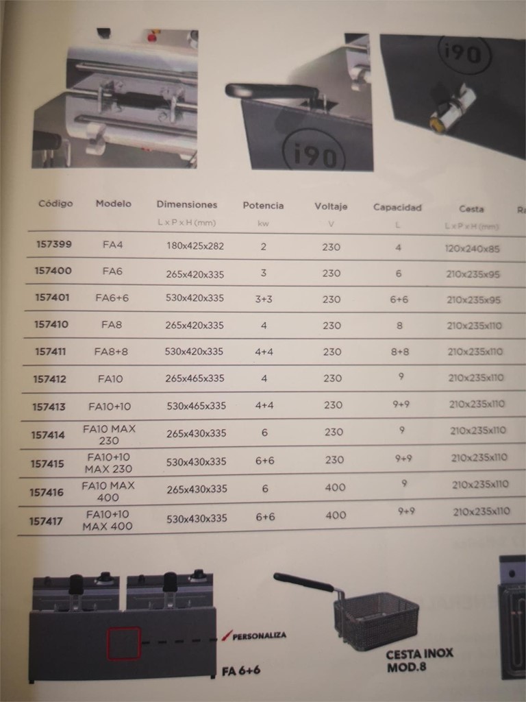 Foto 4 Freidora Industrial eléctrica Hostelbar 6 Litros FA6