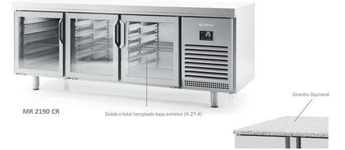Foto 1 Mesa refrigeración Euronorma 600×400 puerta de cristal Serie 800 MR 2190 CR